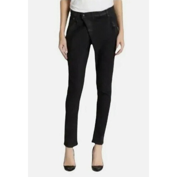 R13 Cross X-Over Black Mid Rise Skinny Jeans Style R13WM0035-1 Size 25 (X